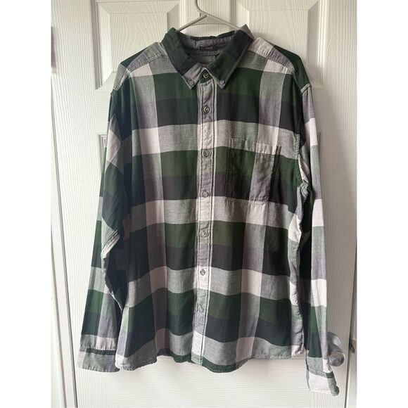 Eddie Bauer Other - Eddie Bauer Mens XL Green Black Plaid Flannel Button Down Long Sleeve